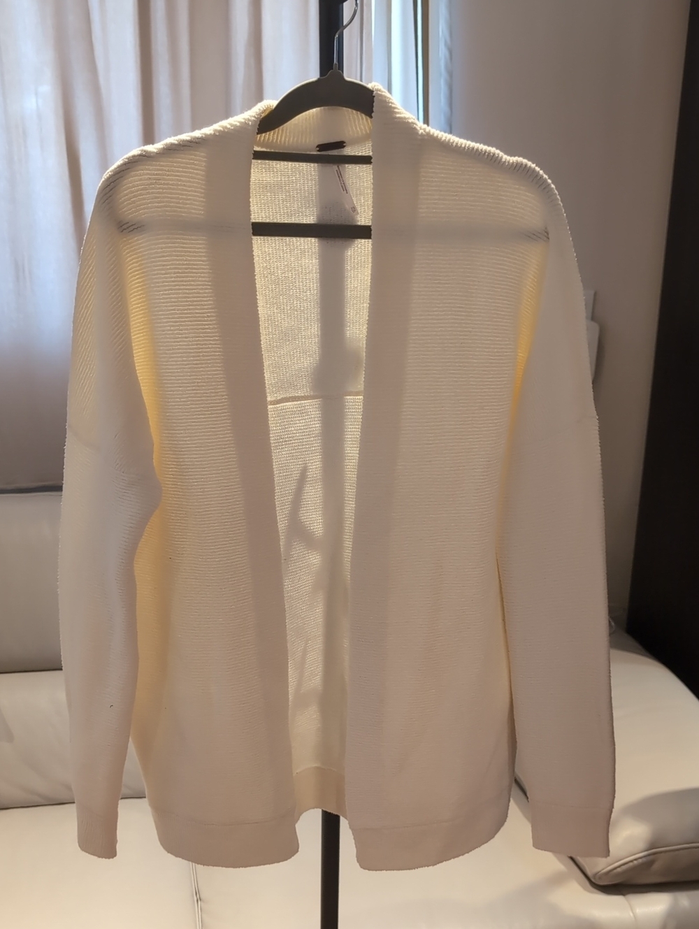 Free People Open-Front Cream Knit Cardigan